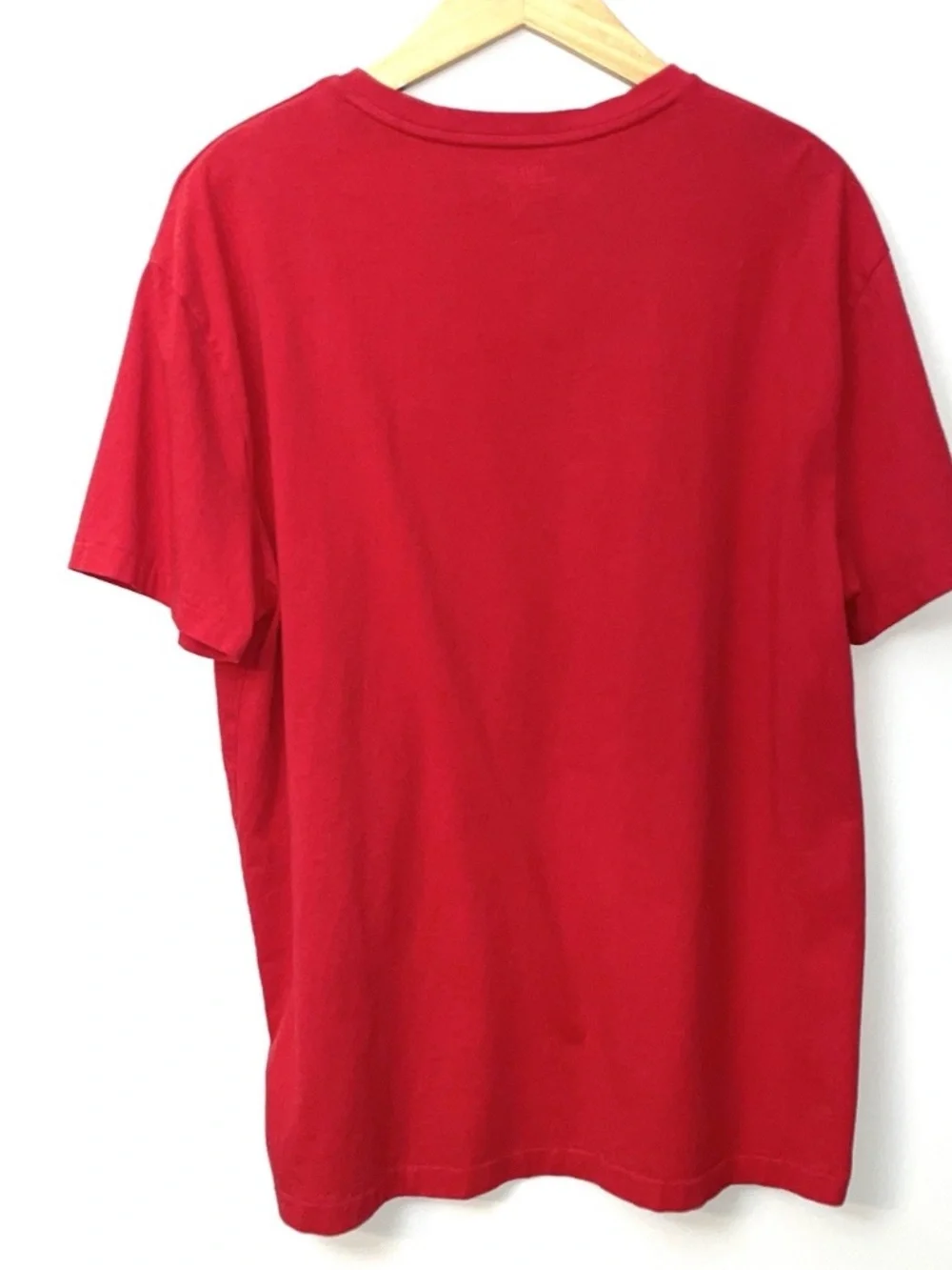 Polo Ralph Lauren T Shirt Men’s Large Red Short Sleeve V-Neck Navy Pony Cotton